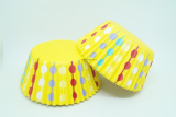 Papírové košíčky na muffiny - žluté se vzorem 48 ks