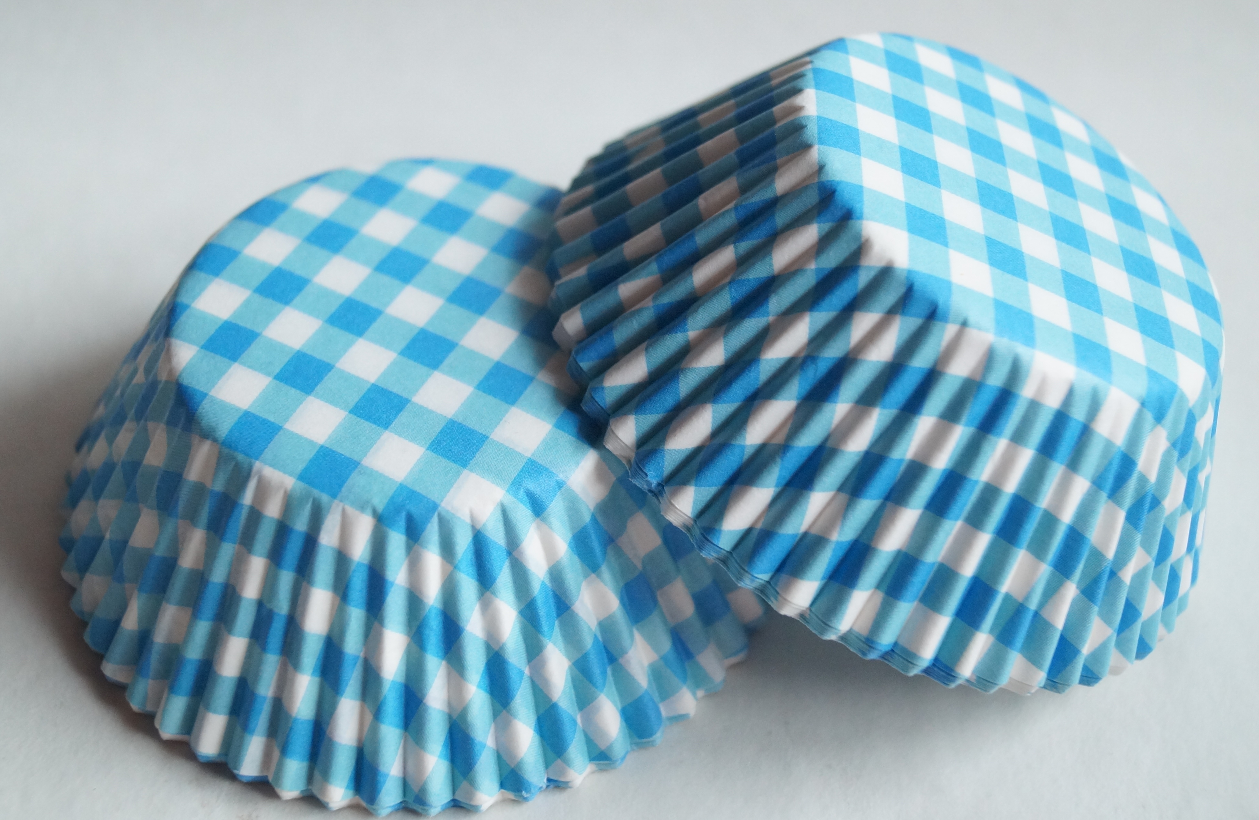 Papírové košíčky na muffiny - modré kárované 48 ks