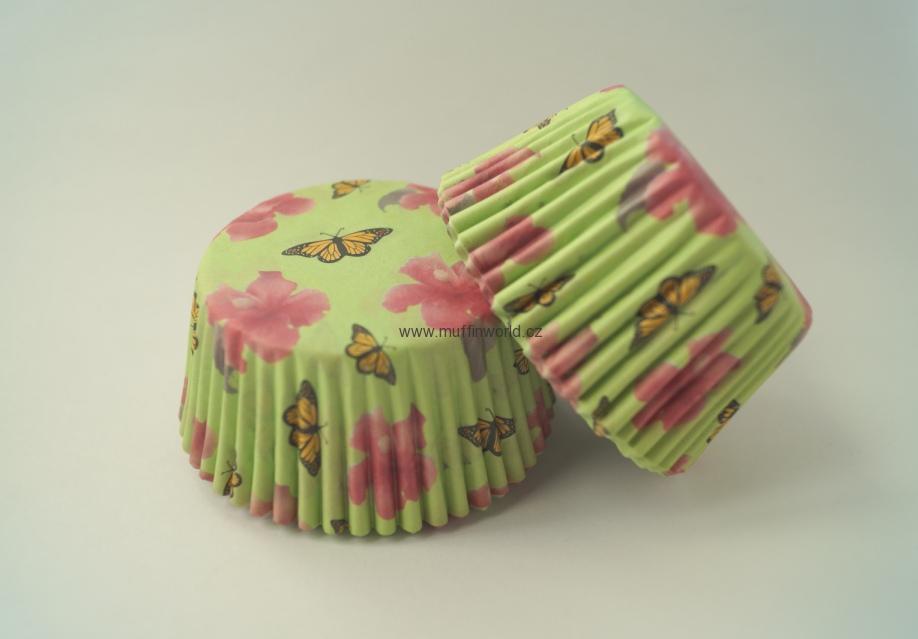 Papírové košíčky na muffiny - motýlci 48 ks