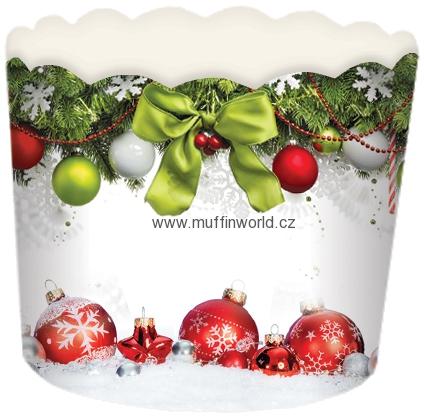 Pevné košíčky na muffiny - vánoční 3 typ 24 ks