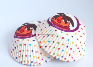 Papírové košíčky na muffiny - barevné puntíky 48 ks