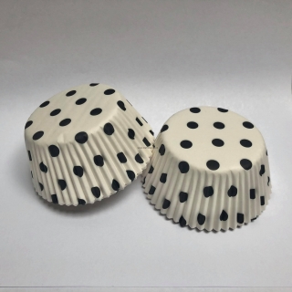 Papírové košíčky na muffiny - bílé s puntíky 48 ks