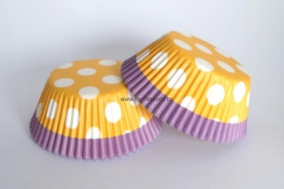 Papírové košíčky na muffiny - puntíkované žluté 48 ks