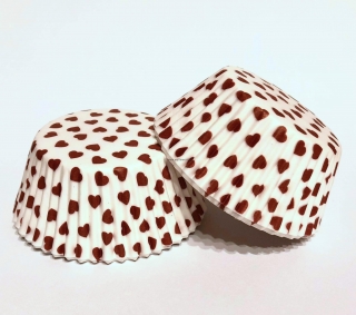 Papírové košíčky na muffiny - srdíčka 48 ks