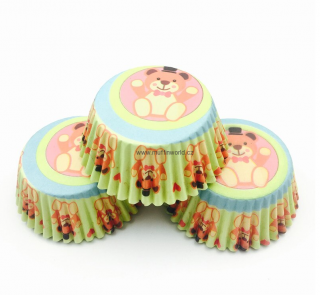 Papírové košíčky na muffiny - medvídek 48 ks
