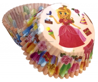 Papírové košíčky na muffiny - princezna 50 ks
