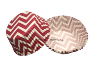 Papírové košíčky na muffiny - červené 48 ks