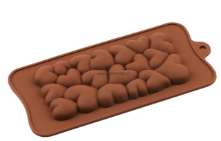 Silikonová forma - tabulka čokolády se srdíčky