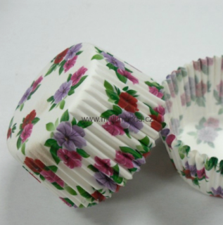 Papírové košíčky na muffiny -  květiny damaškové 48 ks