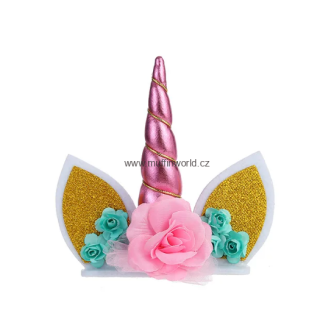 Ozdoba na dort jednorožec - sv. růžový