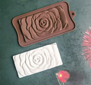 Silikonová forma - tabulka čokolády - růže