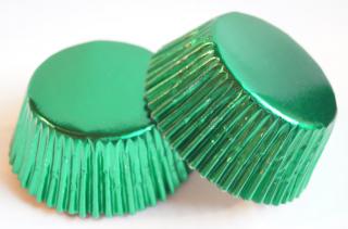 Papírové košíčky na muffiny - metalické zelené 48 ks