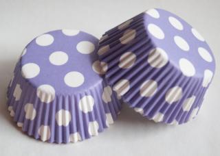 Papírové košíčky na muffiny - big dot fialové 48 ks