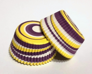 Papírové košíčky na muffiny - žluto-fialové 48 ks