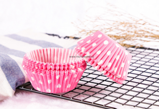 Papírové košíčky na muffiny - puntíkované růžové 100 ks