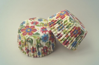 Papírové košíčky na muffiny - květinové 48 ks