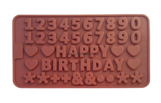 Silikonová forma - happy birthday a číslice