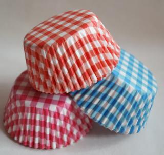 Papírové košíčky na muffiny - kárované 75 ks